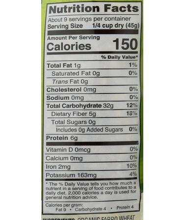 Organic Italian Pearled Farro - 14oz | Nature's Earthly Choice - Buy Online on GoSupps.com