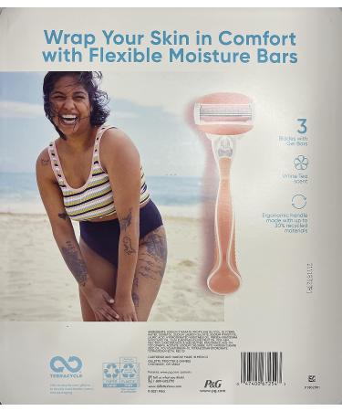 Venus Gillette 3-Blade ComfortGlide White Tea Razor with 12 Gel Cartridges - Buy Online on GoSupps.com