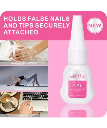 Super Strong Nail Glue Gel (15g) - Drip & Clog Proof Quick Dry Long-Lasting & Waterproof for Press-On Nails - Professional Salon Quality - Buy Online on GoSupps.com