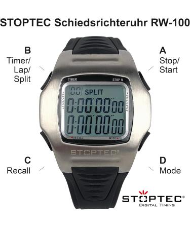 Stoptec RW-100 Referee Watch | 1-99 Minute Timer | Play Time Interruption | Clock & Alarm | 10 Memory Functions - Shop Internationally - Buy Online on GoSupps.com