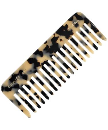 Giorgio G49WT Large 5.75 Inch Hair Detangling Comb, Wide Teeth for Thick Curly Wavy Hair. Long Hair Detangler Comb For Wet and Dry. Handmade of Quality Cellulose, Saw-Cut, Hand Polished (1 Pack, G49 White Tokyo) 1 Pack Whi…
