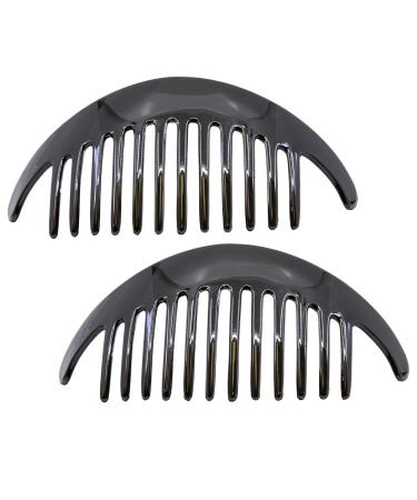 Camila Paris CP2872/2 French Hair Side Combs - Black Interlocking Combs for Women - Strong Hold Hair Clips for Bun Chignon Up-Do - Made in France - Buy Online on GoSupps.com