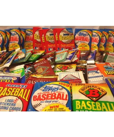DREAM LOT OF OLD UNOPENED BASEBALL CARDS IN PACKS 60 Cards in Packs from the Late 80s and Early 90s