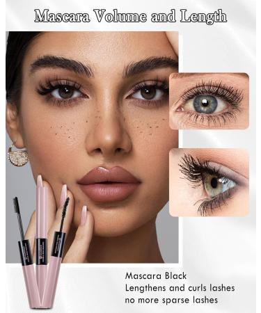 Black Waterproof Mascara & Lash Primer 2-In-1 Curling Eyelash Mascara & Lengthening Mascara Primer with Silk Fiber Mascara Black Volume and Length Lash Lift with Up to 16H Wear Prime Mascara Makeup - Buy Online on GoSupps.com