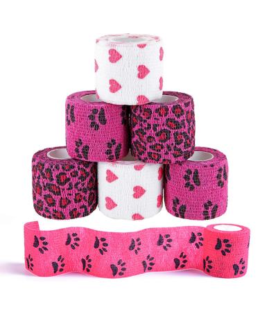 aoory Set of 6 Self-Adhesive Bandage Pets Various Self-Adhesive and Flexible Bandage Injury Wrap Tape Beautiful