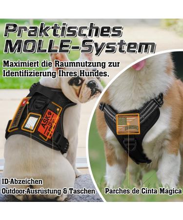 Rabbitgoo Small Dog Harness - Adjustable Tactical Harness with Metal Buckles Anti-Train Design Durable & Wear-Resistant for Hiking (S Black) - 1 Pack - Buy Online on GoSupps.com
