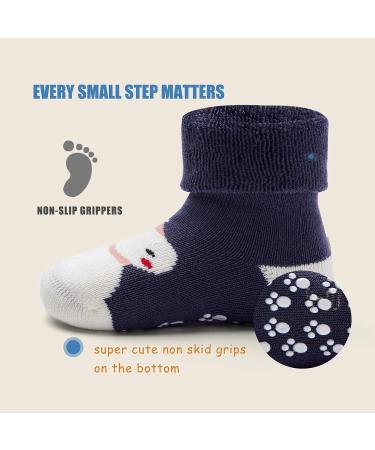 Non-Slip Winter Socks for Baby Boys and Girls - 6 Pairs, 0-12 Months, Christmas Mix - Buy Online on GoSupps.com