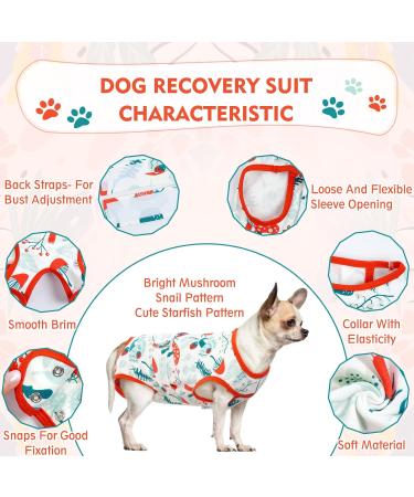 Hjyokuso Recovery Suit for Dogs & Cats | Post-Op Relaxation Shirt | Prevent Licking Vest | Size 3xL - Mushrooms & Snails Design - Buy Online on GoSupps.com
