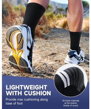 Benirap Cotton Sports Socks for Men & Women | Hiking Running & Bike Socks (6 Pairs) | Breathable Reinforced Design - Sizes 35-50 - Buy Online on GoSupps.com