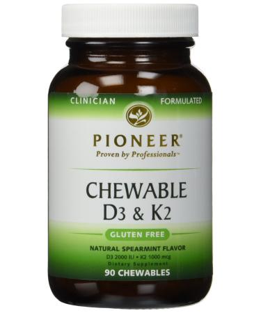 Pioneer Nutritional Formulas Chewable D3 & K2 Natural Spearmint 90 Chewables