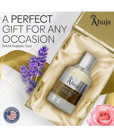 AHUJA Majestic Oud Eau De Parfum For Men & Women 3.4 fl oz Long Lasting Luxury Fragrance for Him and Her Unisex Perfume Enduring Nature Scents - Oud Vanilla Raspberry Rose Peony Wood Patchouli Majestic Oud 3.4 Fl Oz (Pack of 1) - Buy Online on GoSupps.com