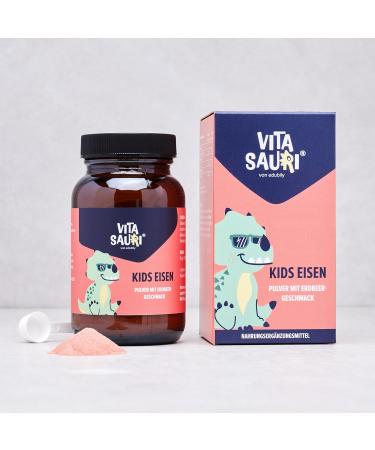  edubily nutrition Vitasauri Kids Iron Powder for Children with Lactoferrin and Vitamin C from Acerola Extract - Delicious Strawberry Flavor - Vegetarian - Sugar-Free (65 g) edubily nutrition  - Buy Online on GoSupps.com