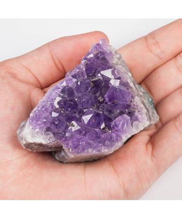 Nupuyai Natural Amethyst Druse Rough Stone - Irregular Crystal Cluster for Reiki Healing & Home Decoration - Buy Online on GoSupps.com