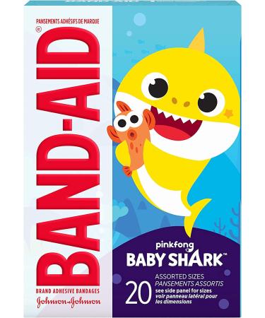 Bandaid Baby Shark 20CT - Fun and colorful adhesive bandages for kids - Buy Online on GoSupps.com