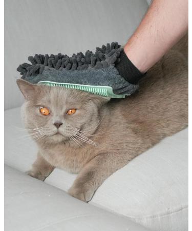 Premium 2-in-1 Cat Grooming Glove | Brush & Massage for Cats | International Shipping Available - Buy Online on GoSupps.com