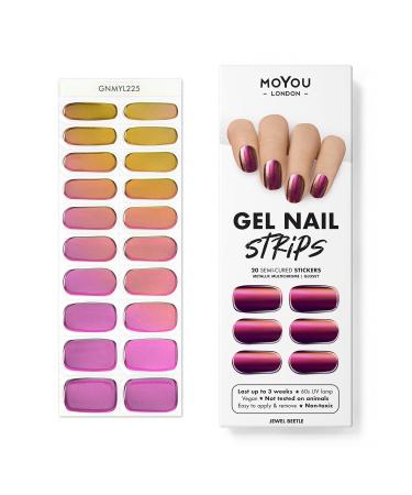 MOYOU LONDON Semi-Cured UV Gel Strips - Jewel Beetle | 20 Pieces for Salon Quality Manicure | International Shipping Available - Buy Online on GoSupps.com