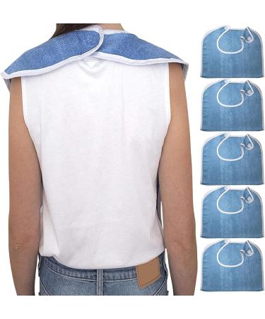 Terry Cloth Bibs - 5 Dining Clothing Protectors - Terry Bib Cloth Protector Washable and Reusable Bibs Clothing Protectors for Elderly Seniors - Buy Online on GoSupps.com