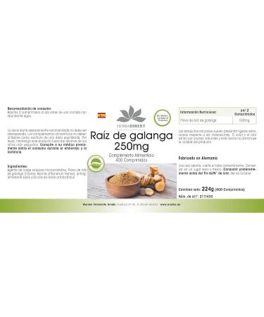 Galangal Root 250mg - 400 Tablets | German Pharmacy Quality | Thai Ginger | Vegan | Highly Dosed - Buy Online on GoSupps.com