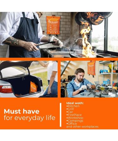 Supa Ant "Glow in The Dark Fire Blanket  39.3in & 47in CE Certified Fire Blankets  Eco-Friendly Fire Suppression Survival Kits - Emergency Fire Blanket - Fire Blanket - Fire Blanket for Home Fire Blanket (39in) 2pk - Buy Online on GoSupps.com