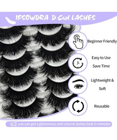 Mink Lashes 25mm - Fluffy Wispy Cat Eye Dramatic 3D Eyelashes | 20mm Volume D Curl Strip Lashes | Long False Eyelashes for Extension Look - Buy Online on GoSupps.com