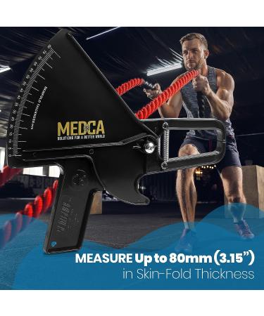 Pro Body Skin Caliper - Accurate Handheld BMI Measuring Tool for Men and Women - Monitoring Fitness and Weight Loss Goals - Includes Instructions and Body Fat Chart - Black - Buy Online on GoSupps.com