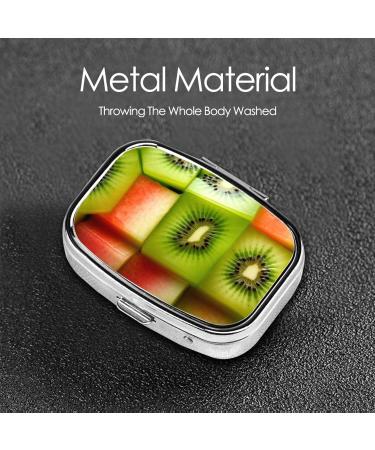 Kiwi Watermelon 2 Compartment Small Pill Case | Cute Travel Pill Box Organizer for Purse & Gifts - Buy Online on GoSupps.com