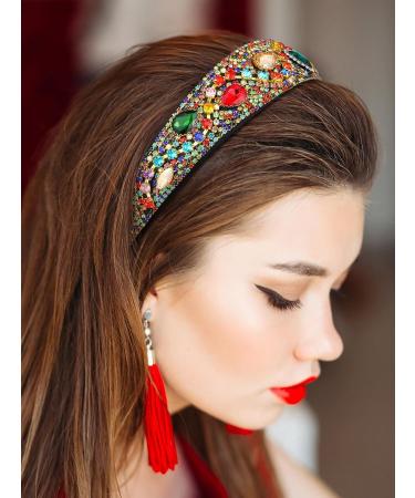 Baroque Crystal Rhinestone Padded Headband | Velvet Bejewelled Hairband for Women and Girls - Buy Online on GoSupps.com