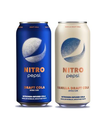 Pepsi Nitro, Draft Cola & Vanilla Draft Cola Variety Pack, 13.65oz Cans (12 Pack)