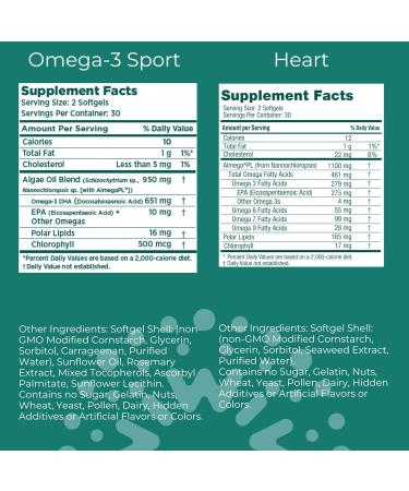 iwi Omega-3 Sport & Heart Omega-3 Bundle 30 Servings Vegan Plant-Based Algae Omega 3 Krill & Fish Oil Alternative No Fishy Aftertaste - Buy Online on GoSupps.com