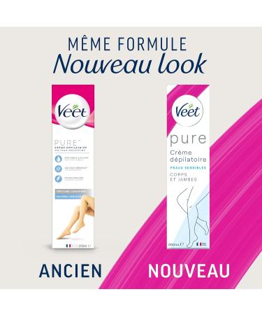 Veet - Pack of 3 Minima Depilatory Creams - Long-Lasting Softness After Hair Removal - Sensitive Skin - 200ml Tube (Pack of 3) - Buy Online on GoSupps.com