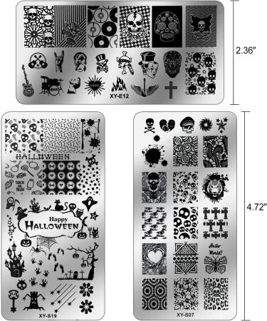 Konsait 5Pack Halloween Nail Art Stamp Templates - Pumpkin Ghost Skull Bat Designs for DIY Manicures - Women, Girls, Kids Halloween Decor - Buy Online on GoSupps.com