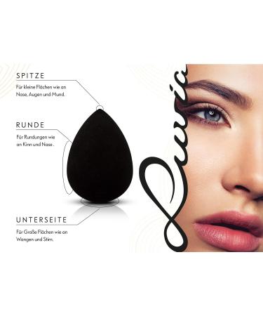 Luvia Beauty Blender Sponge - Extra Soft Make-Up Egg in Timeless Black - Best Cosmetic Blending Sponge for Flawless Application - Buy Online on GoSupps.com