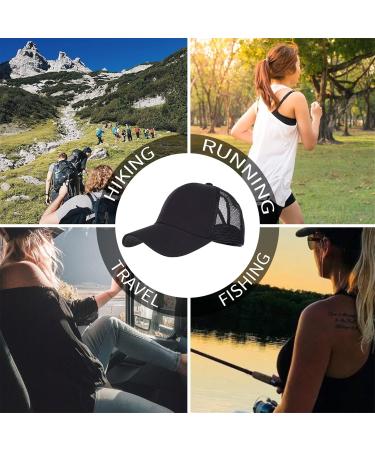 Women's Breathable Mesh Baseball Cap for Summer - Adjustable Ponytail & Quick-Dry Light Sun Cap (Black 55-60 CM) - Buy Online on GoSupps.com