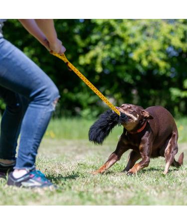 Tug-E-Nuff Sheepskin Chaser Tug | Durable Dog Tug Toy Chaser with Extra Long Handle | Ideal for Interactive Dog Training | 100% Responsibly-sourced Sheepskin | Size 47 x 12 inches Green Pattern - Buy Online on GoSupps.com