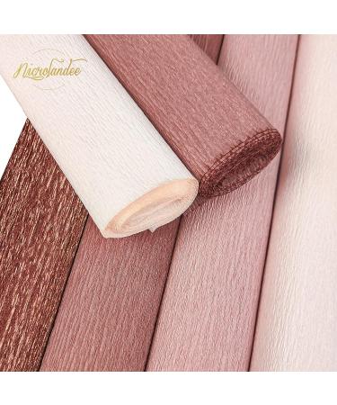 NICROLANDEE 8 Rolls Rose Gold Crepe Paper for DIY Gift Wrapping, Crafts, Wedding - 20 x 6.56 ft - 4 Colors - Buy Online on GoSupps.com