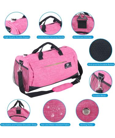 Sports Gym Bag with Wet Dry Pocket  Shoe Pocket & Water Bottle Holder  Travel Duffel Bag for Men Women  Athletic Fitness Bag  Multi Pockets  Pink - Buy Online on GoSupps.com