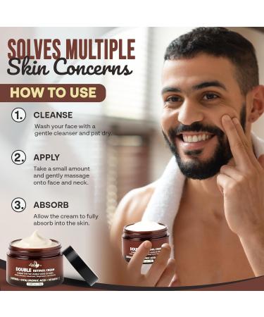 Mens Face Moisturizer Cream - Anti Aging Wrinkle Face Cream - Mens Facial Moisturizer - Retinol Collagen Vitamin E | Day & Night | Eye Bags & Dark Spot Corrector Cream | Made in USA | 30g - Buy Online on GoSupps.com