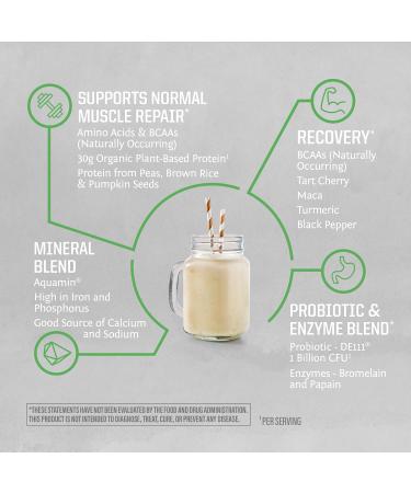 Organic Vegan Protein Powder - 30g Plant-Based Protein Sugar-Free Gluten-Free Non-GMO | Unflavored BCAAs - 20 Servings | Premium Active Sport Formula - Buy Online on GoSupps.com