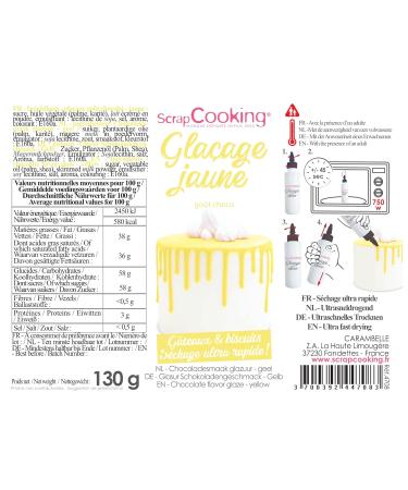 Scrapcooking Drip Cake Glaze Pastel Yellow 130g | Quick Dry Cake Decoration for Cakes Cookies & Donuts | Perfect for Birthdays & Easter 4708 - Buy Online on GoSupps.com
