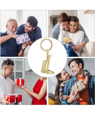 Scissor Comb Pendant Keychain Scissor Comb Pendant Keychain Hairdressing Hair Dryer Stylish Pendant For Salon Graduation Gold - Buy Online on GoSupps.com