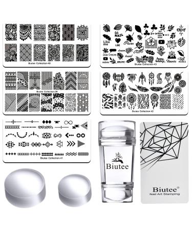 SEISSO Nail Stamping Gel Polish Set with 7 Colors + Templates, Latex Tape, Stamper & Scraper - Nail Art and Manicure Collection - Buy Online on GoSupps.com
