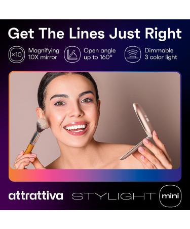 Attrattiva Portable LED Makeup Mirror - 1x Lighted Mirror and 10x Magnifying Hand Mirror for On-the-Go Beauty Fixes - Buy Online on GoSupps.com