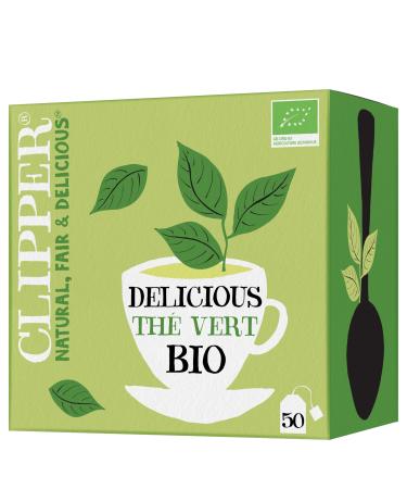 CLIPPER - Organic Green Tea - Delicious - Fair Trade - Large Size - 50 Organic Tea Bags - 1 pack