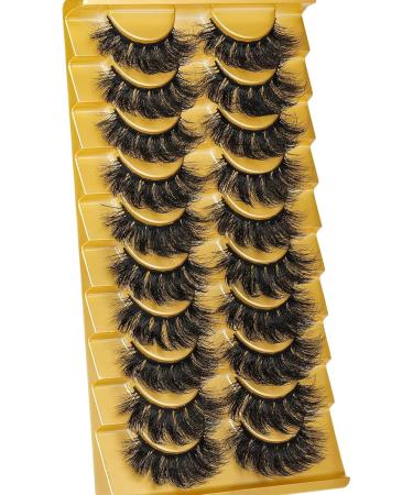 False Eyelashes Fluffy Natural Look 8D 20 mm Long C Curl Strip Eye Lashes Full Reusable Fake Eyelashes (A-Full 10 pairs) - Buy Online on GoSupps.com