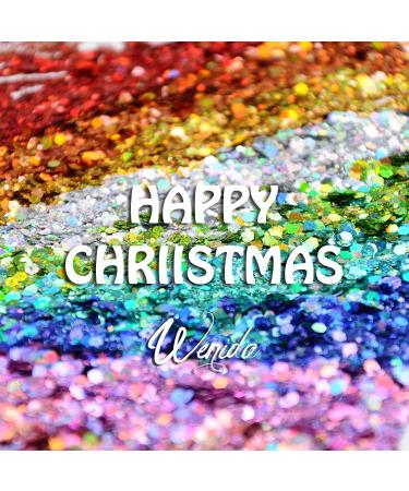 9 Colors Body Glitter Set - Holographic Cosmetic Festival Makeup for Nail, Hair, Eye, and Face - 190g Chunky Powder - 9 Bottle Variety Pack - Buy Online on GoSupps.com
