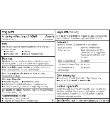 Zyrtec 24 Hour Allergy Relief - 10 mg Cetirizine HCl Antihistamine Citrus Flavor Rapid Relief from Ragweed & Tree Pollen 24 Tablets - International Shipping Available - Buy Online on GoSupps.com
