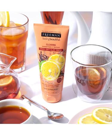 Freeman Beauty Clearing Peel-Off Clay Mask - Sweet Tea + Lemon 6 fl oz | Deep Cleanse & Refresh - Buy Online on GoSupps.com