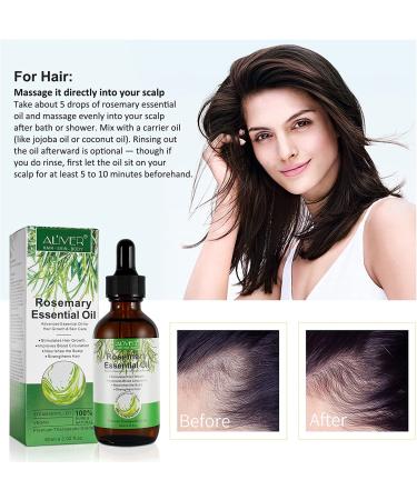 100% Pure Organic Rosemary Essential Oil for Hair Growth, Eyebrow and Eyelash Nourishment - 60ML - Buy Online on GoSupps.com