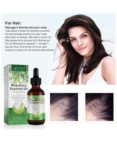 Premium Organic Rosemary Oil for Hair Growth 60ml Natural Essential Oil for Thinner Dry and Damaged Hair | Solutions for Hair Loss in Women & Men - Buy Online on GoSupps.com