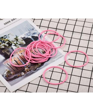 Distinctive Style 2.5mm Pink Elastic Hair Bands - 50 Pieces | Ponytail Holders - Buy Online on GoSupps.com